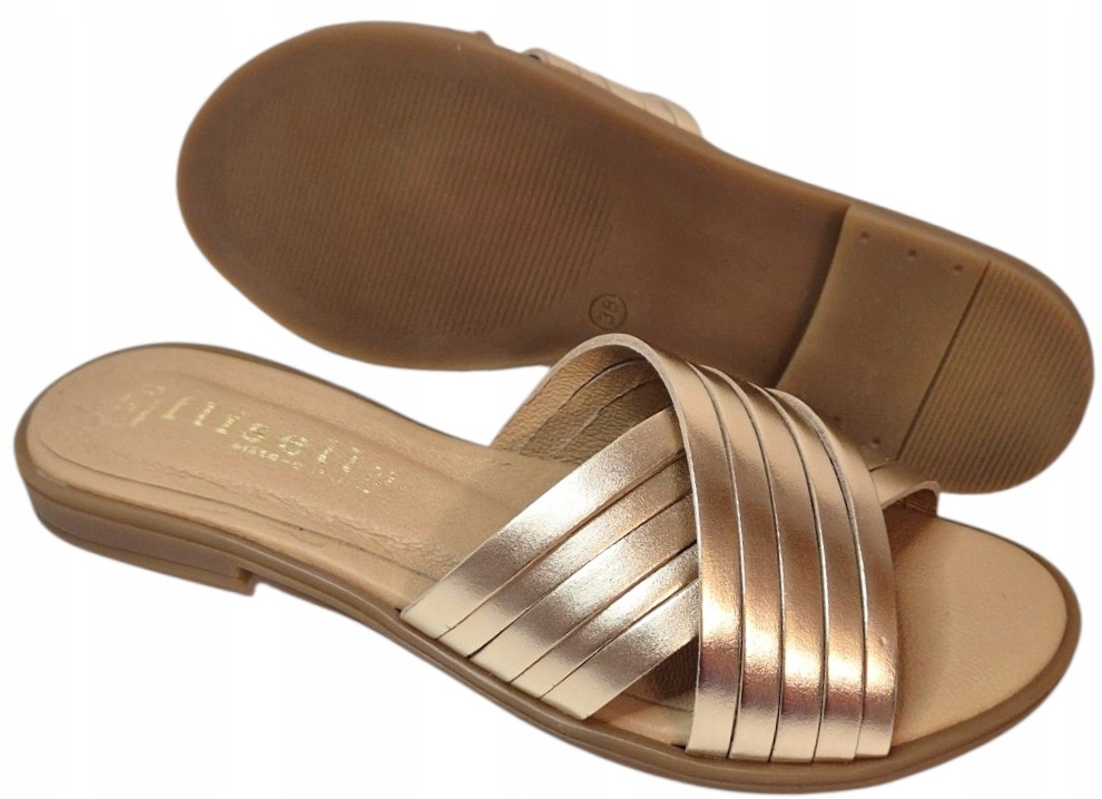 Mariaż&flisella 3423 Nazouváky na pásky Zlatá kůže vel. 39