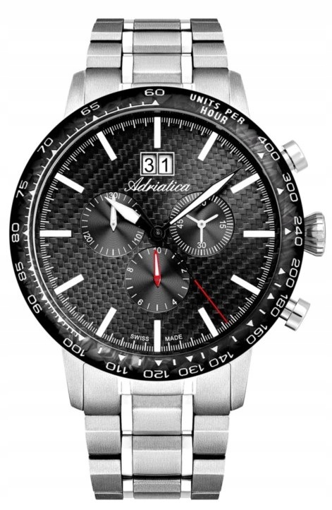 Pánské Hodinky Adriatica A8383.4114CH šviss stříbrné gravírování