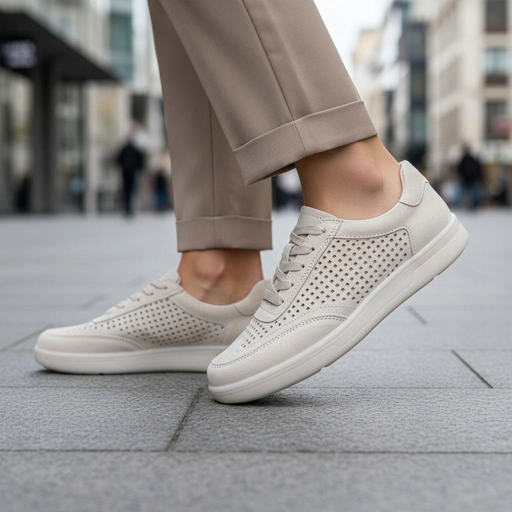 Dámské polobotky Přírodní Kůže ažurové Béžové Goodin 1017