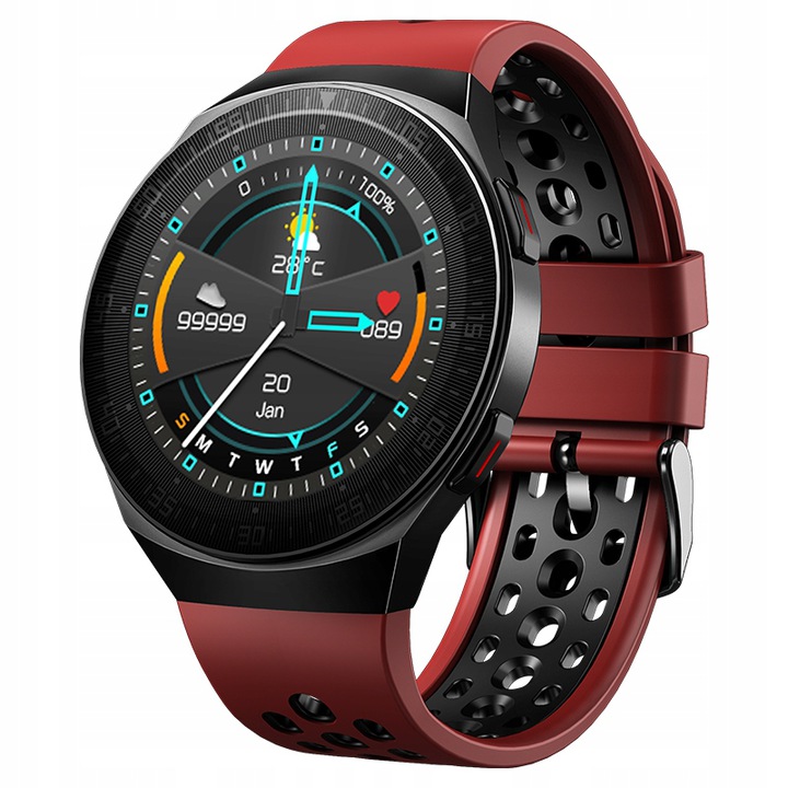 ZEGAREK SMARTWATCH Męski MT3 BLACK RED + PREZENT Obsługa ładowania bezprzewodowego nie