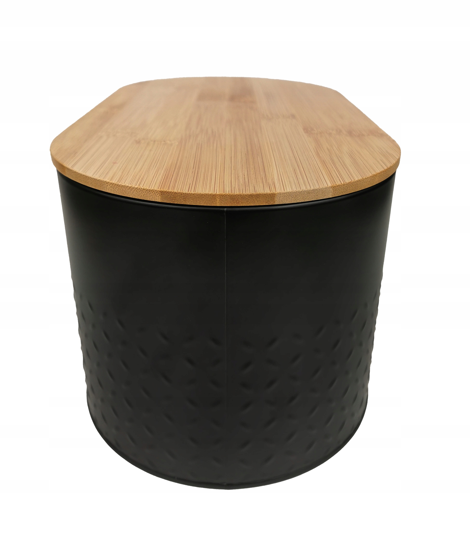 CHLEBAK POJEMNIK NA PIECZYWO Z POKRYWĄ DESKA BAMBUSOWA STALOWY CZARNY WZ03 Materiał stal