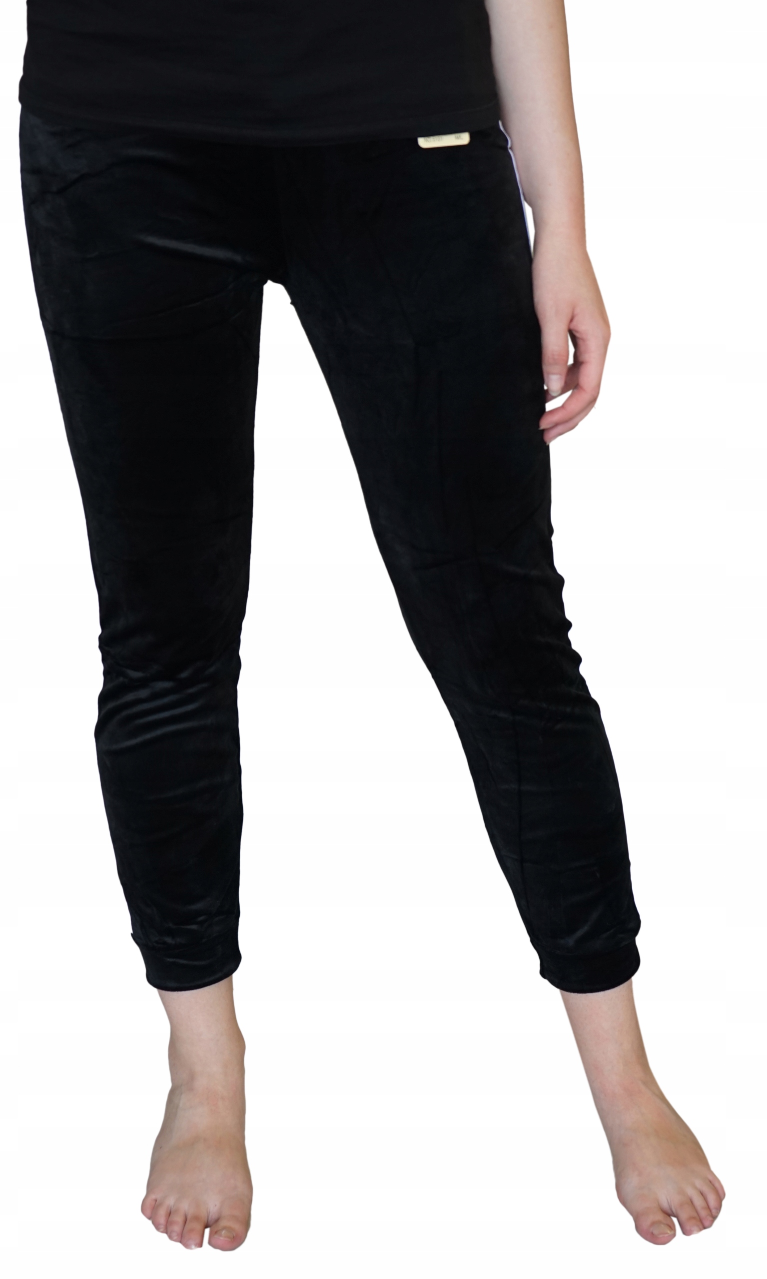 

Spodnie damskie welurowe Dresowe, lampasy