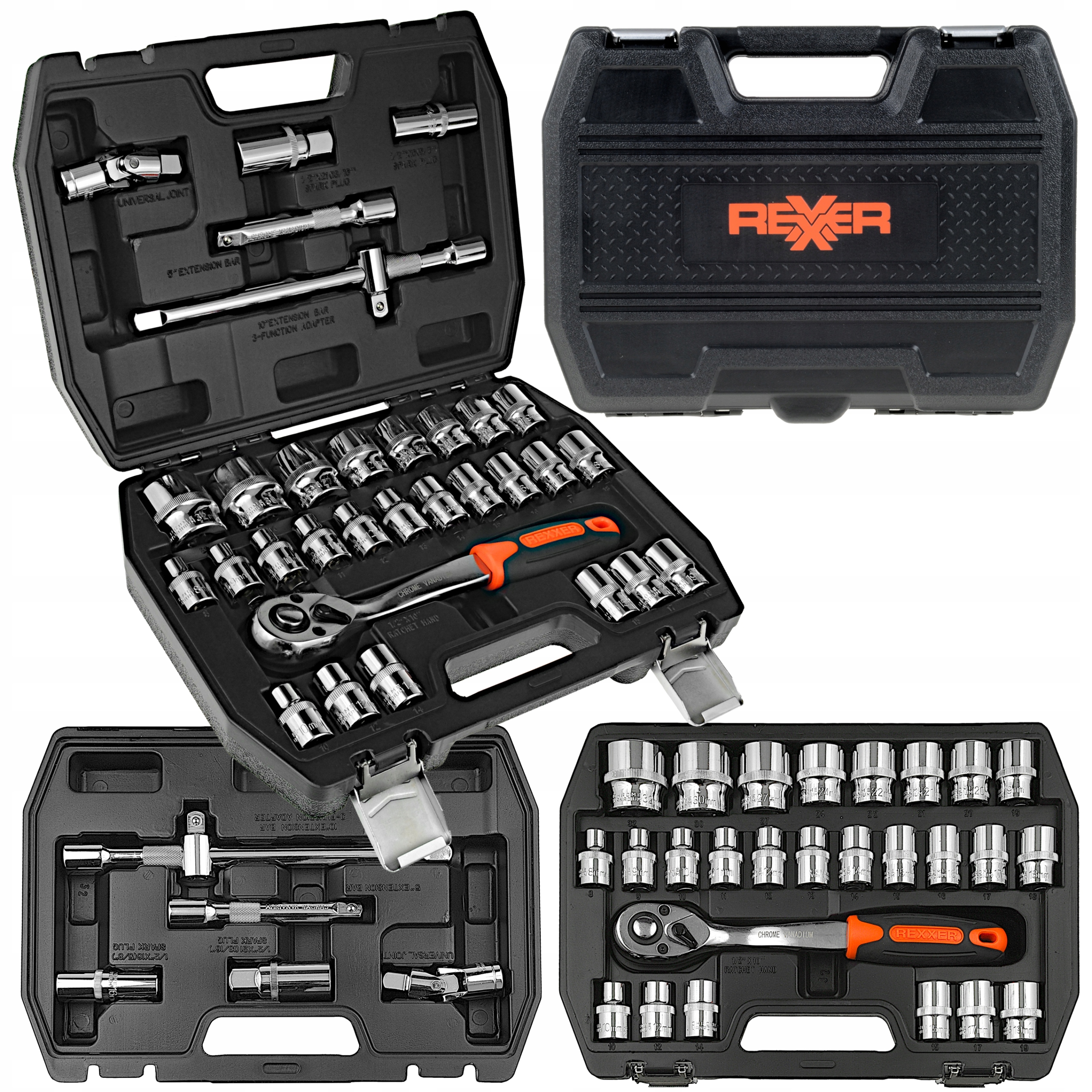 Sada Nástrčných Klíčů 1/2" 32 Dílů Komplet Kufr