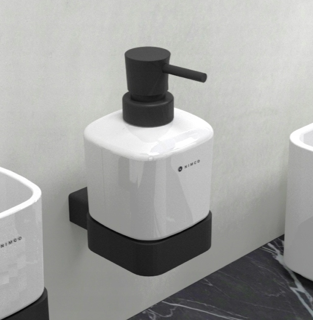 Nimco Kibo Čierna dávkovač mydla, nerez kov, pumpa mosadz Ki-14031K-T-90_