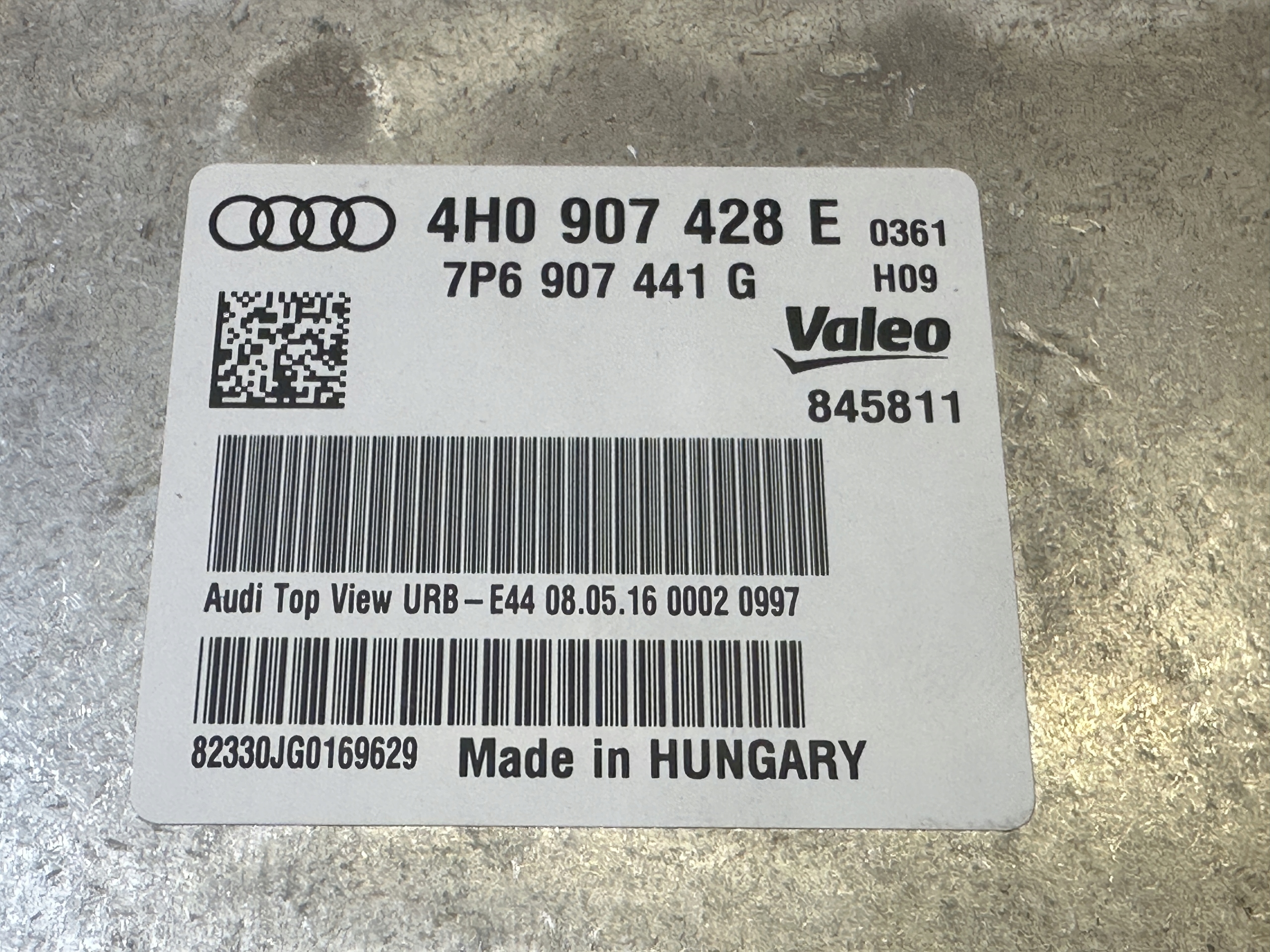 AUDI A6 A7 4G C7 A8 4H control unit KAMER 360 4H0907428E