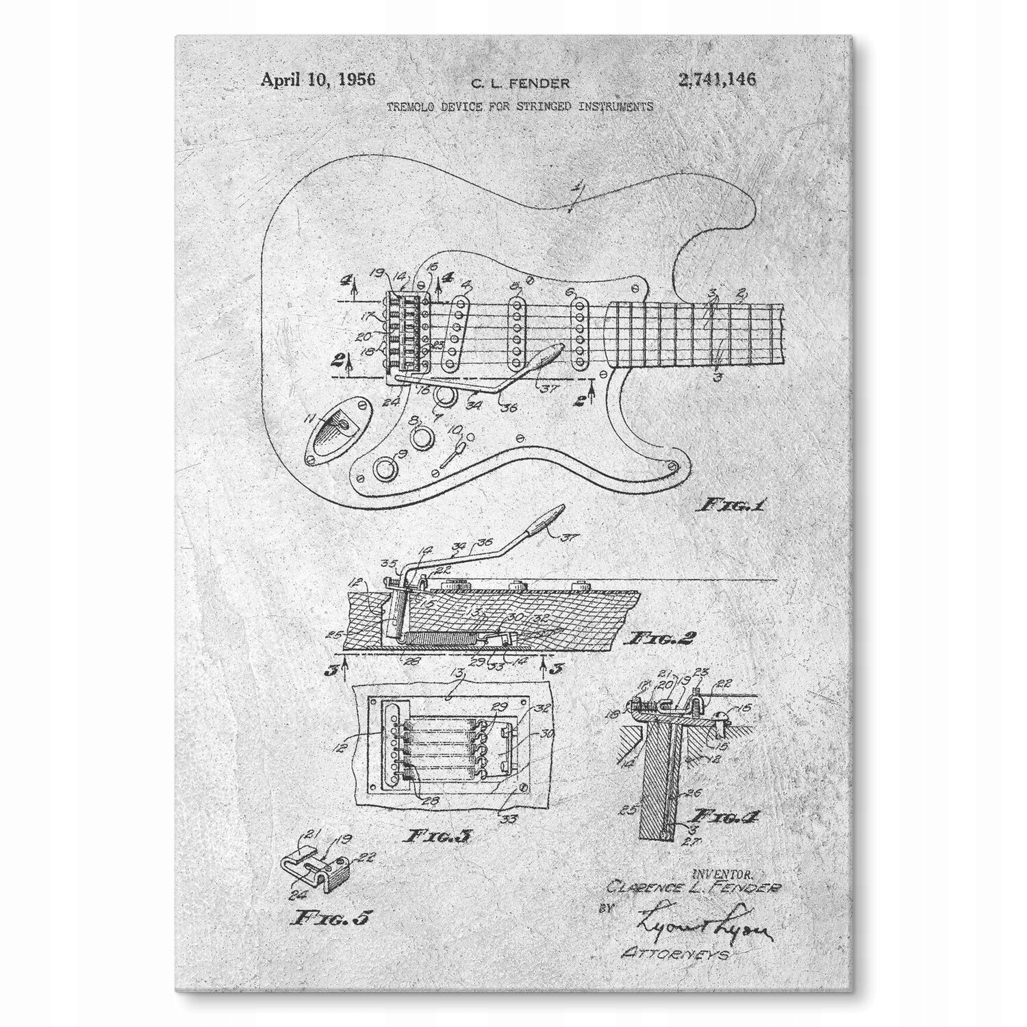 Kovový plakát Guitar tremolo Stone Szyld Plech 30 x 42 cm Dárek
