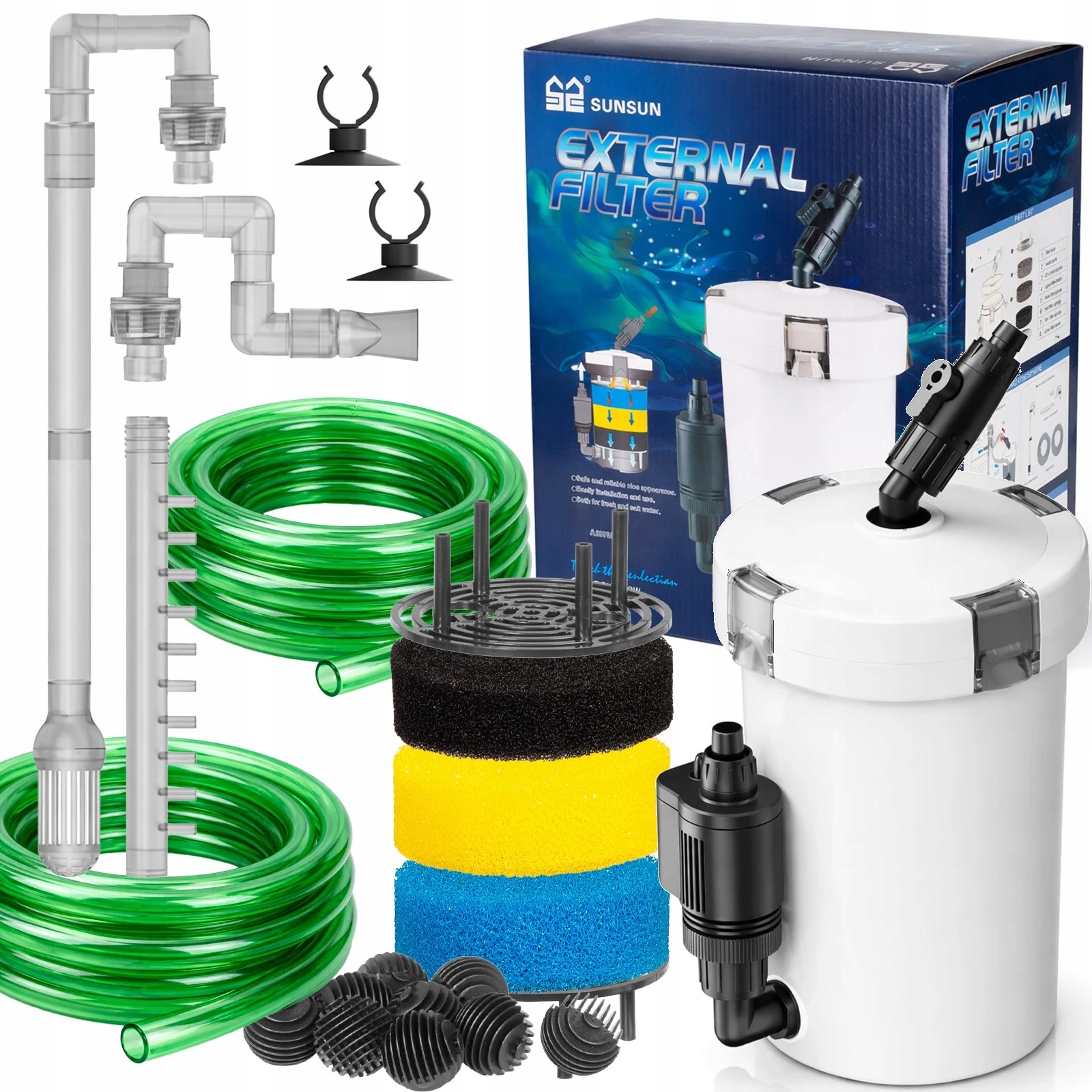 Filtr Zewnętrzny Filtracja Mechaniczna Akwarium 70-150L Sunsun HW-603B