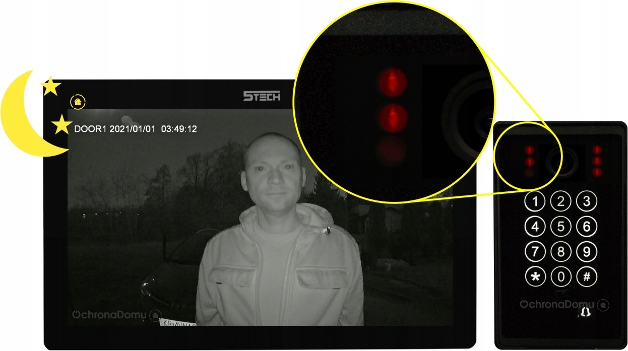 ZESTAW WIDEODOMOFON MONITOR 8" WIFI 5TECH AHD APLIKACJA NAJNOWSZA SERIA!!! Marka 5TECH