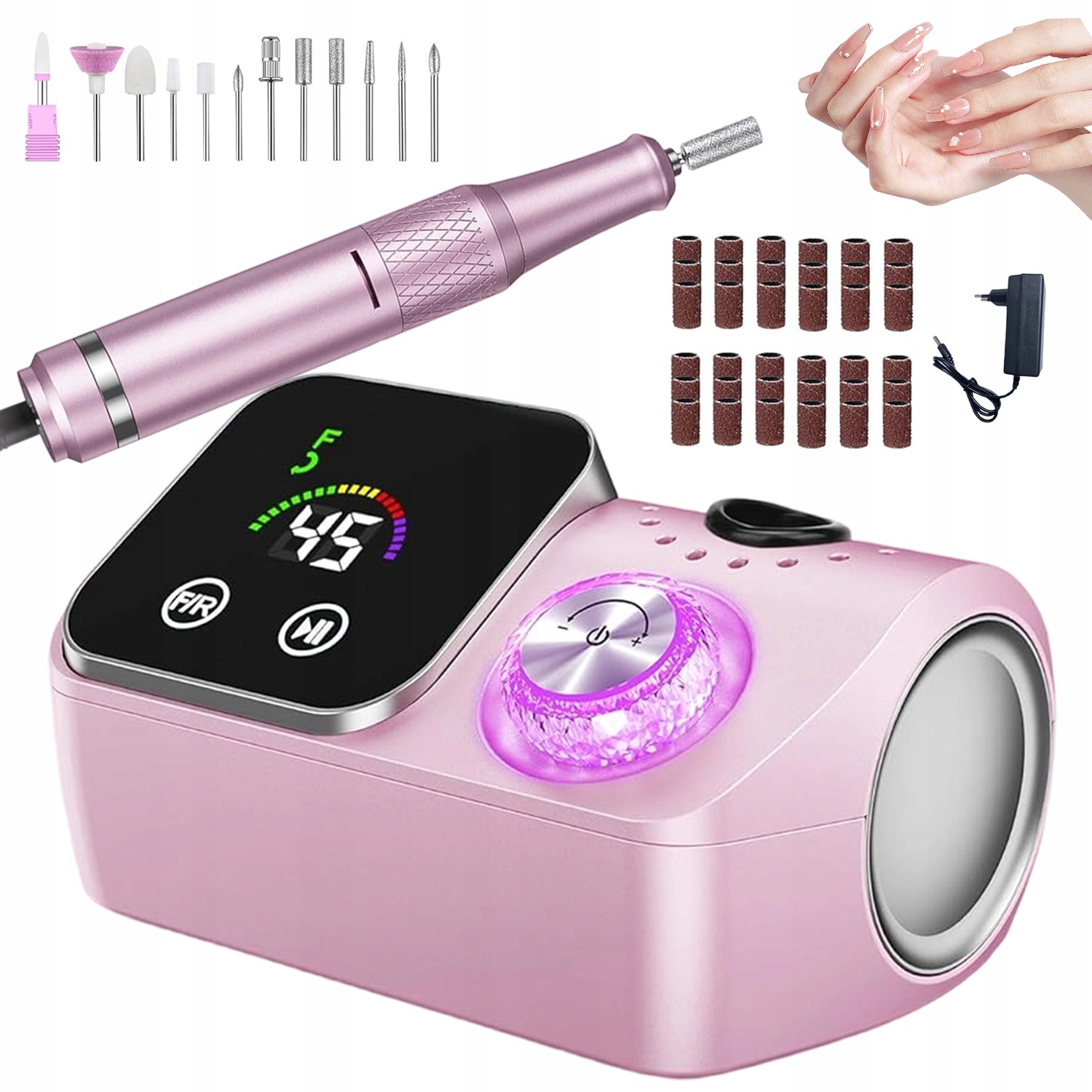 Elektrická Bruska 45000 Rpm S LCD 12 Frézami Pro Snadnou Výměnu Fréz