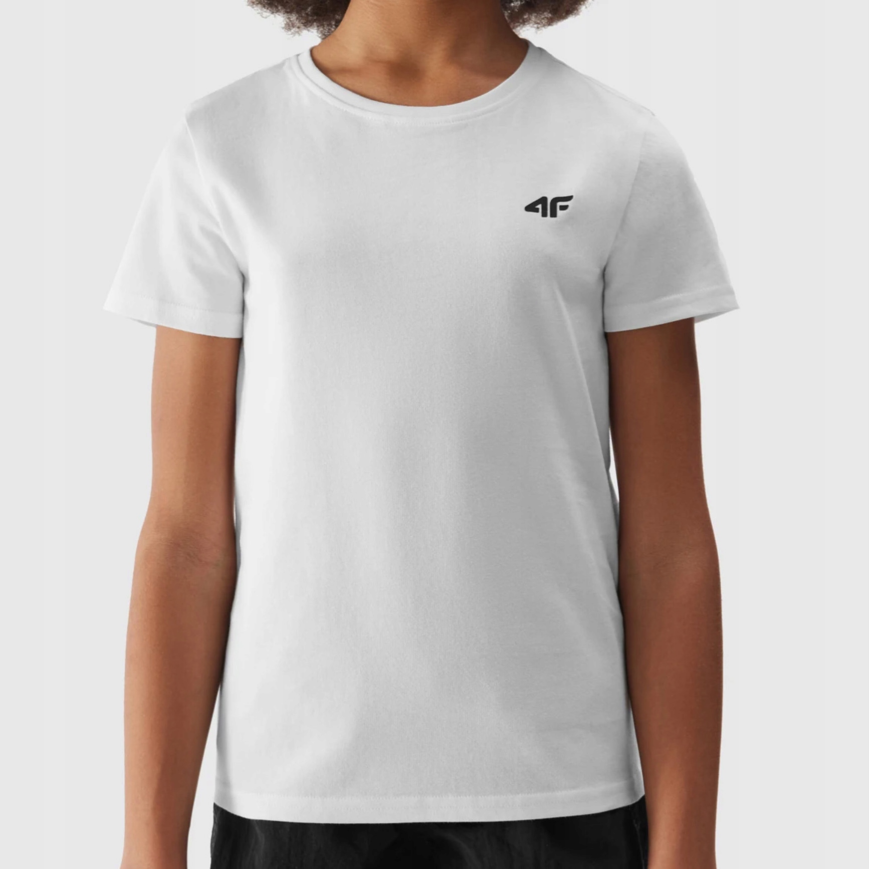 Koszulka Dziewczęca 4F Biały T-shirt sportowy Bawełniany Slim Fit 134