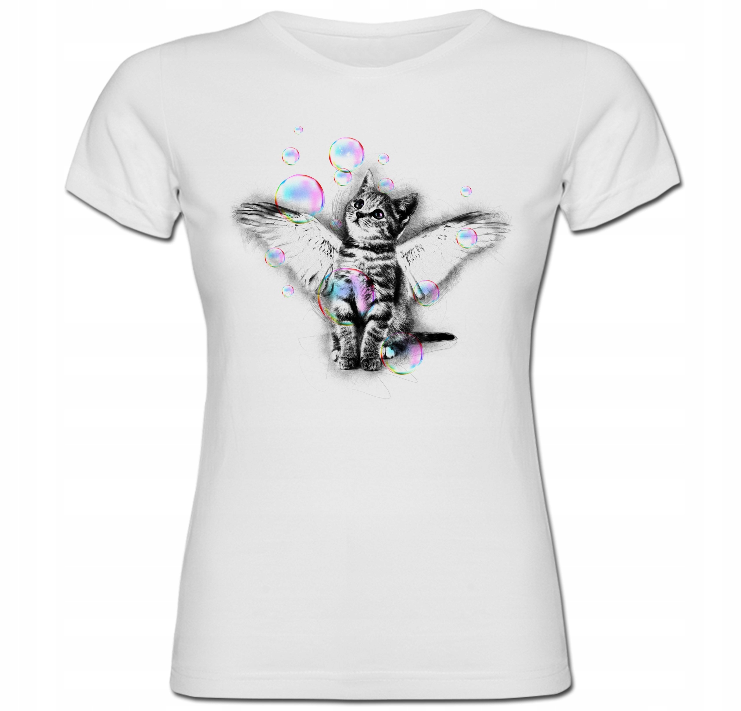 

Damski Tshirt Kot Kotek Kitty Pastele XL