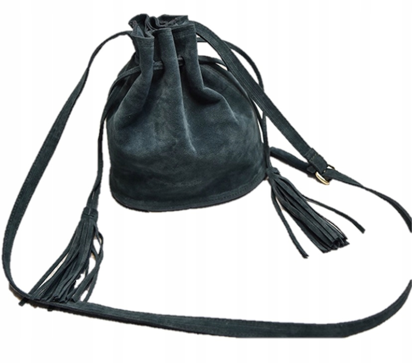 

Torebka na ramię do ręki shoperka Zamsz Frędzle