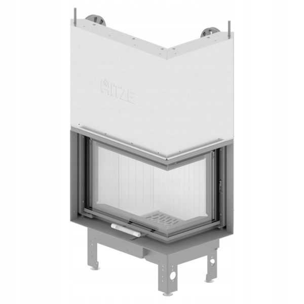 Rohová krbová vložka Kominek Albero 54x39.RG.H pravá s gilotinou