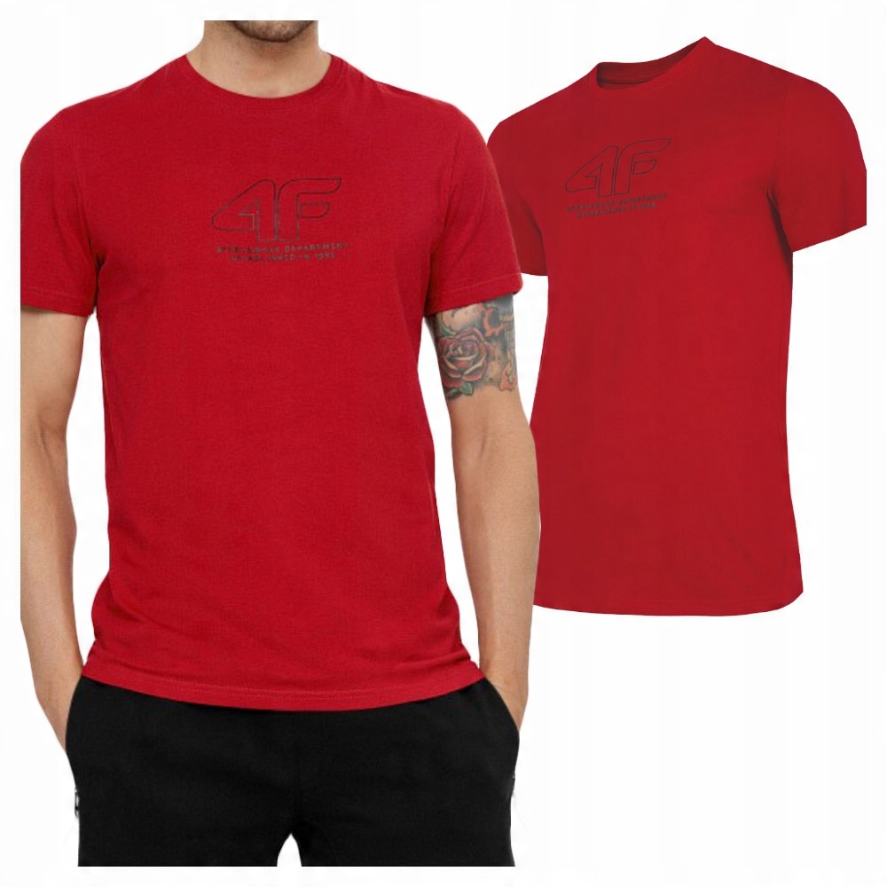 

4F T-shirt Koszulka Męska TSM016 Czerwona XL