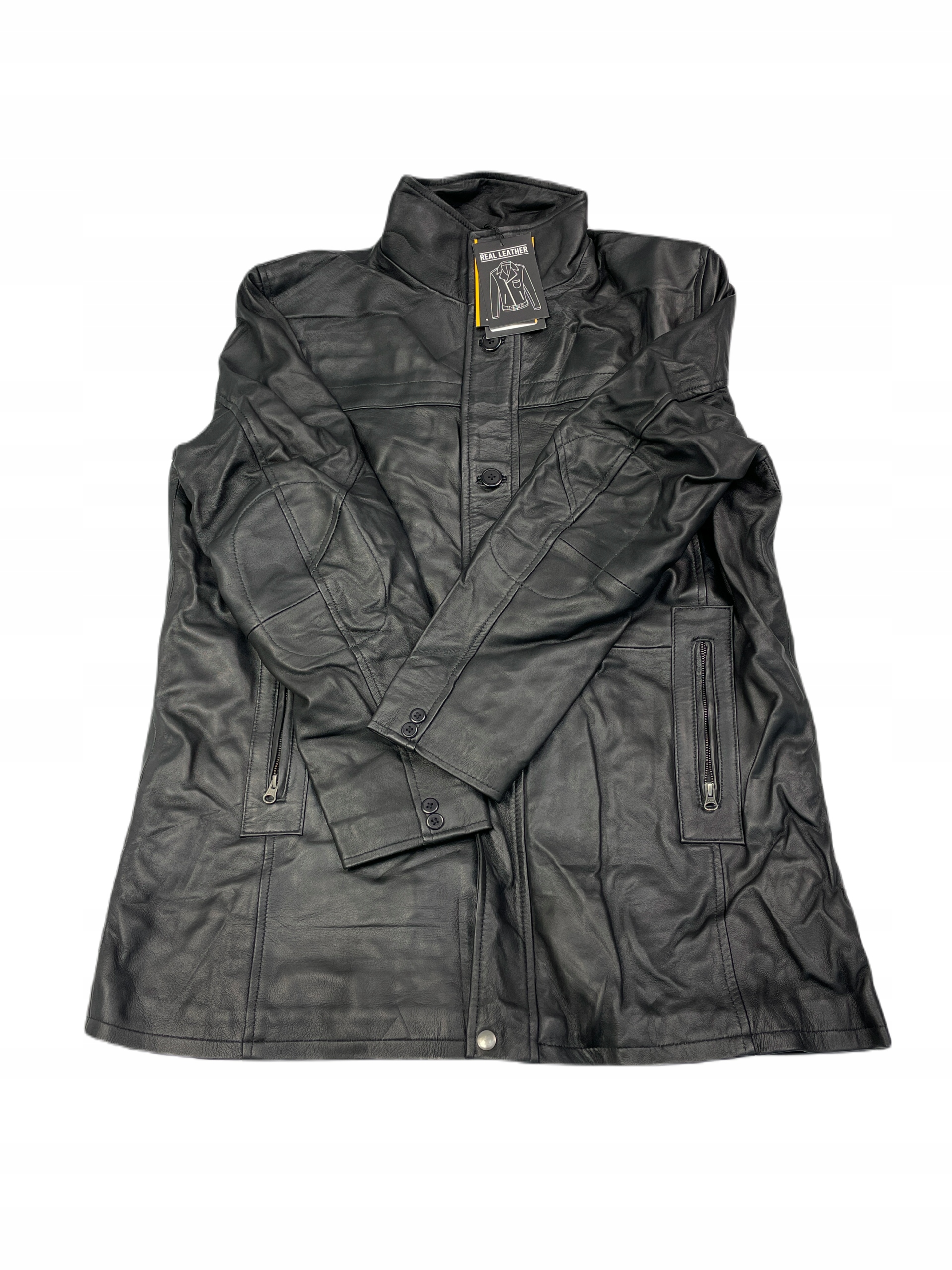 Kožená pánská bunda černá Real Leather XXL