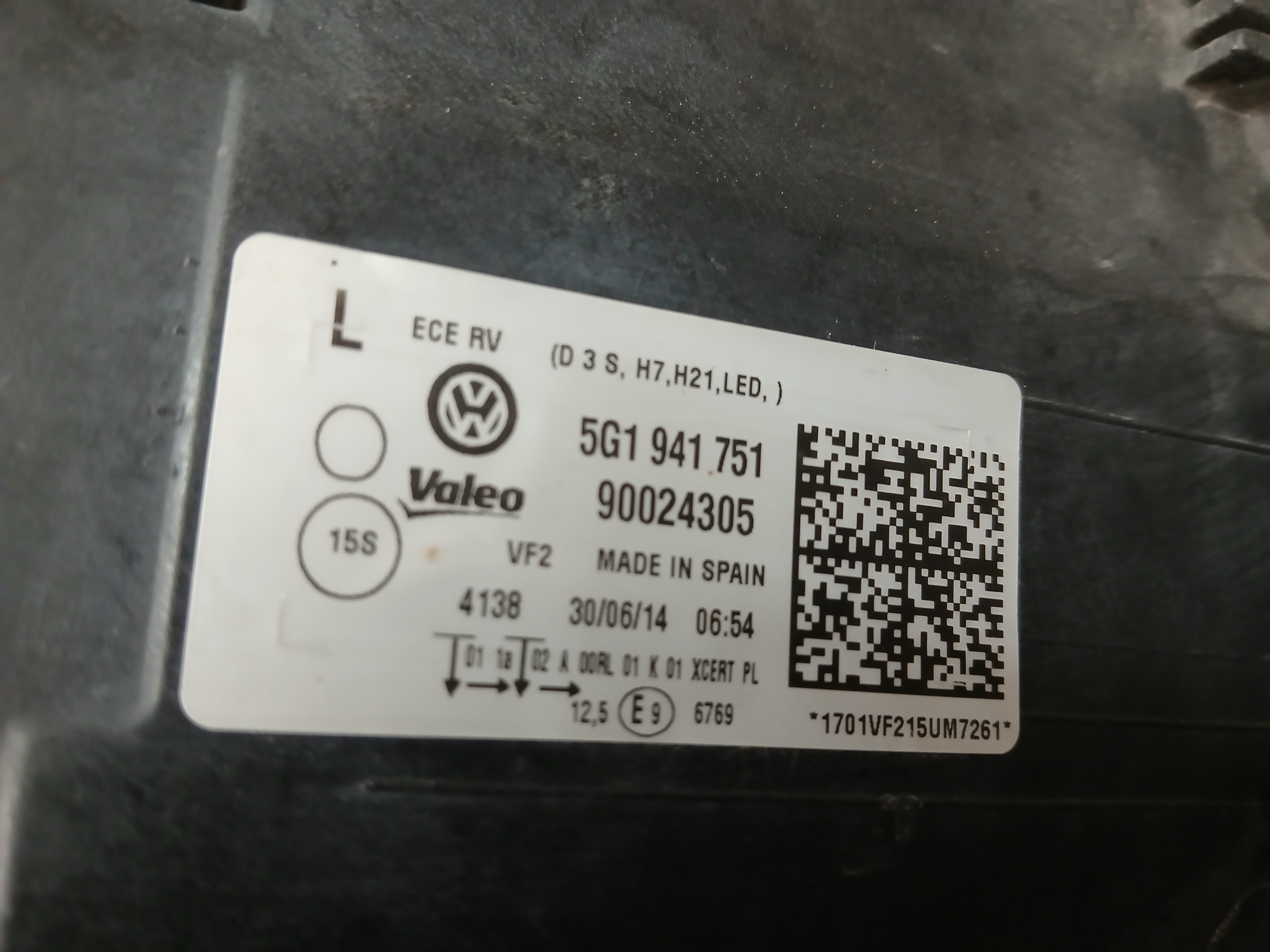 light front left VW GOLF VII 7 13-17 5G XENON 5G1941751