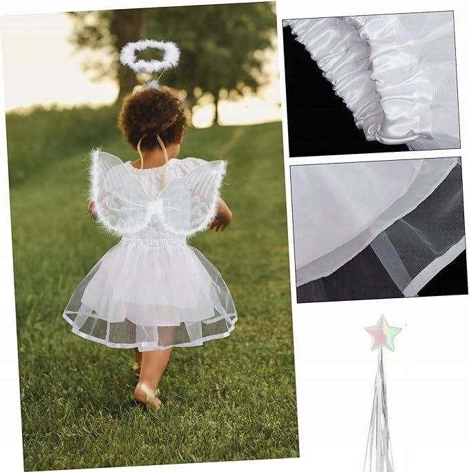 ANIOŁEK STRÓJ ANIOŁKA 4 CZĘŚCIOWY NA JASEŁKA PIĘKNY SPÓDNICZKA Z PODSZEWKĄ Motyw Anioł