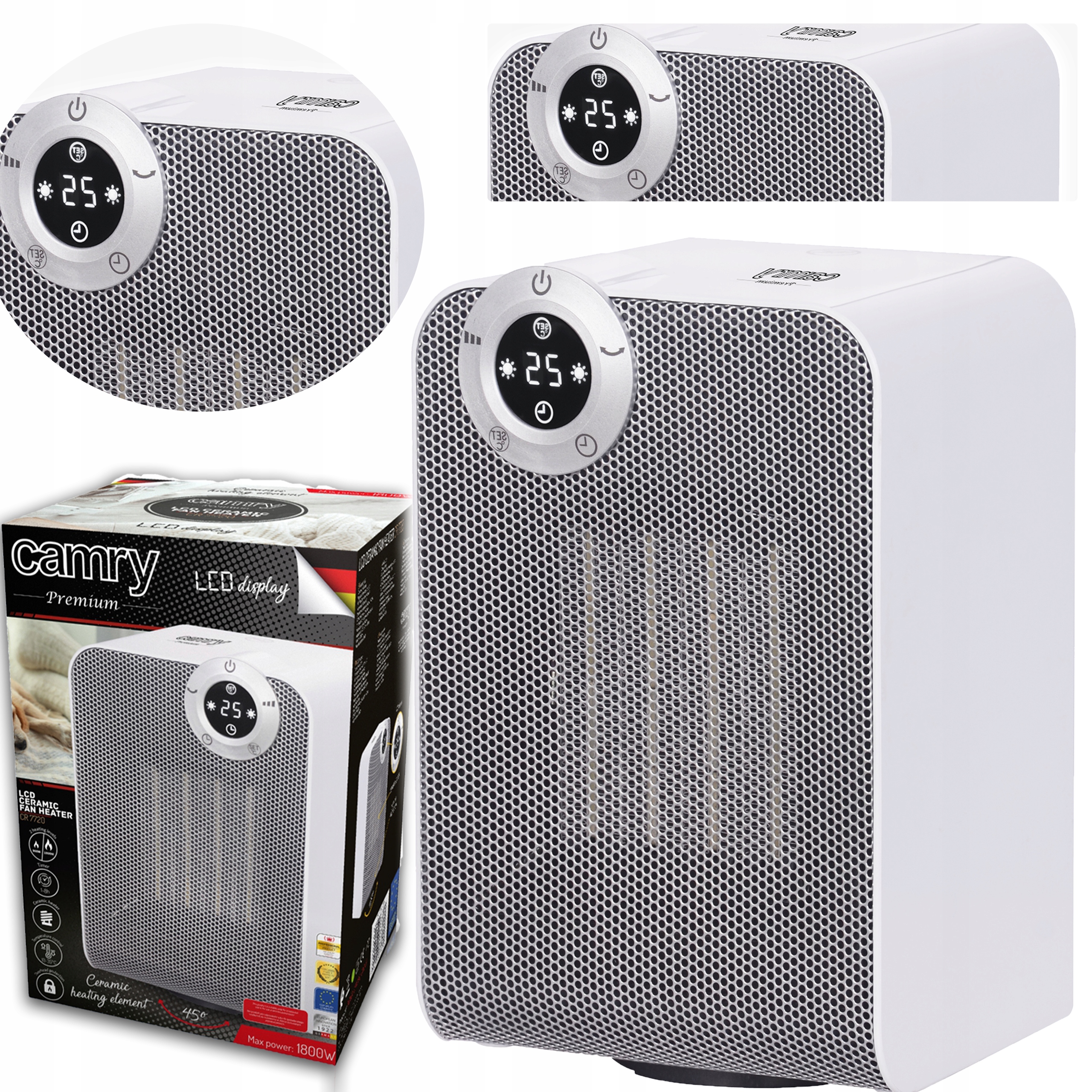 

Termowentylator Ceramiczny LCD Farelka Timer 1800W