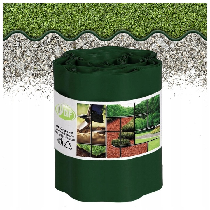 zahradní lem Trávníkový 20 cm Vlnitý Palisáda Tmavá Zeleň 27 m (9 mx3)