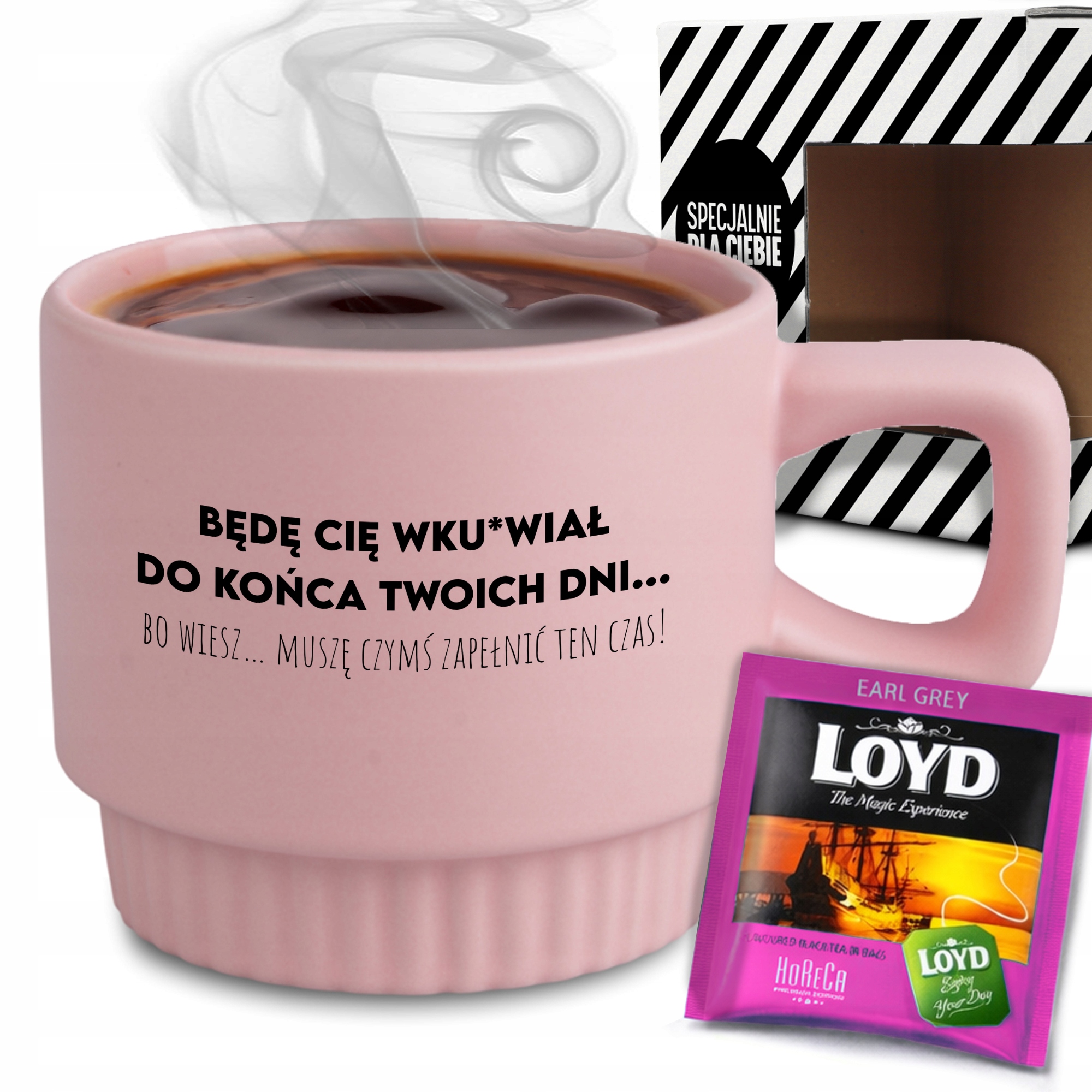 Rýhovaný Hrnek Krabička Čaj Růžový, Musím Něčím Zaplnit Dárek