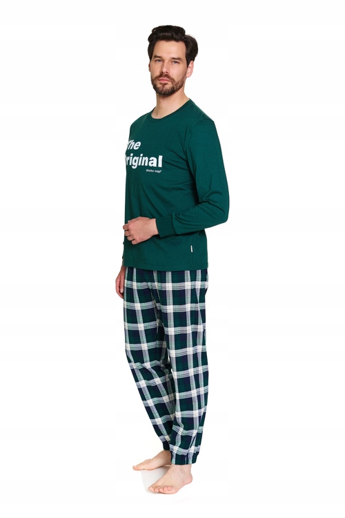 Doctor Nap Pánské pyžamo Pmb 7341 emerald s dlouhým rukávem velikost L
