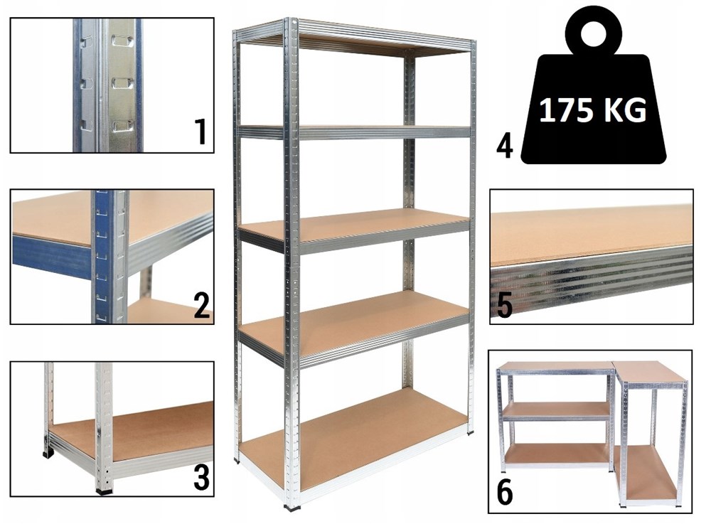 Regał Magazynowe G9040 METALOWE Szerokość mebla 90 cm