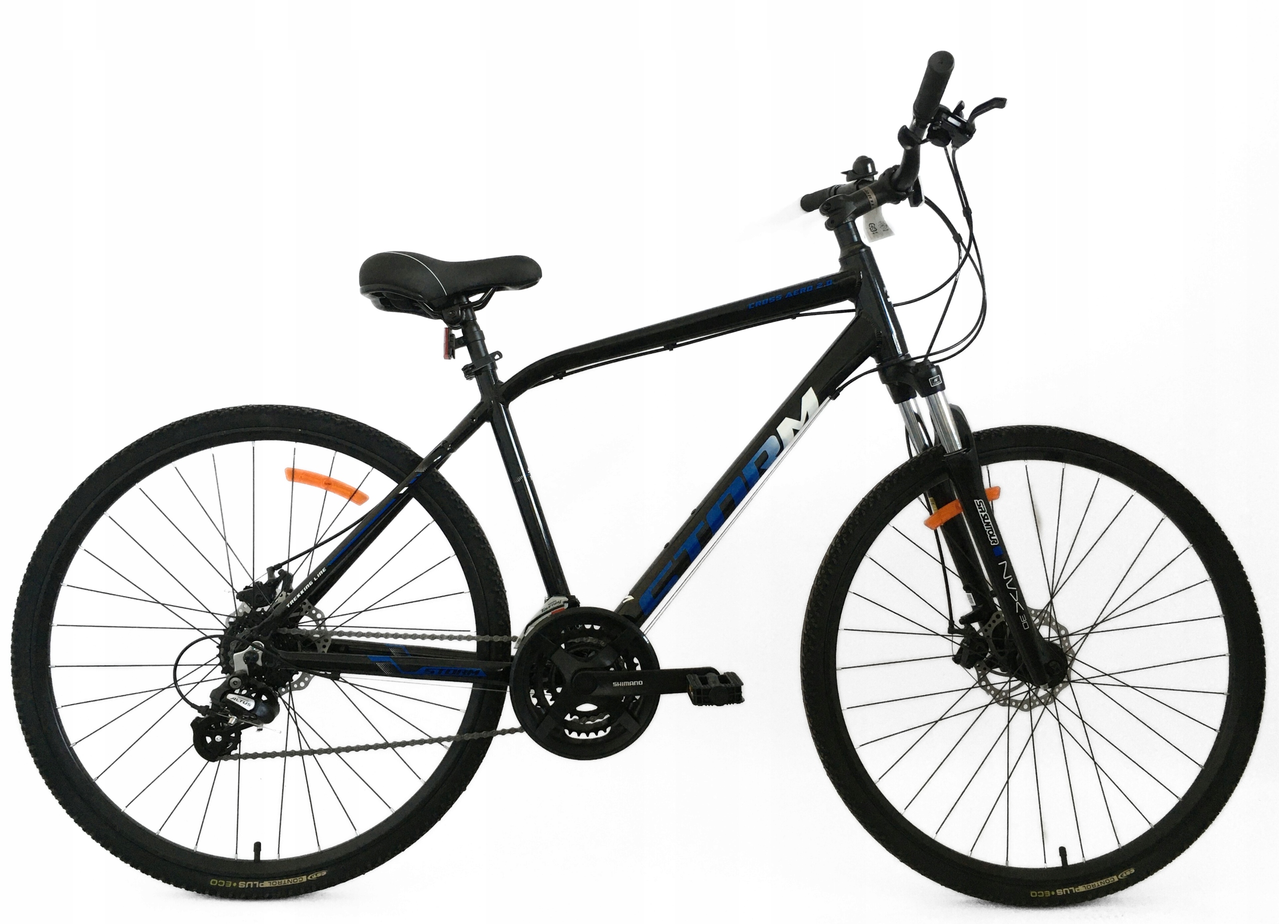 Rower Storm Cross Aero 2.0 Man czarny/niebieski 19