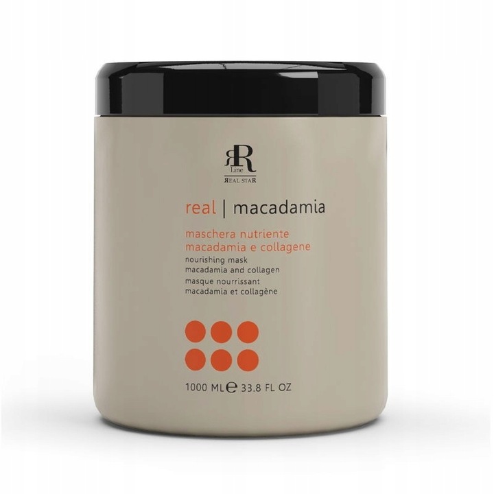 RR Line Macadamia Star Maska do włosów 1000 ml odżywcza nawilżająca