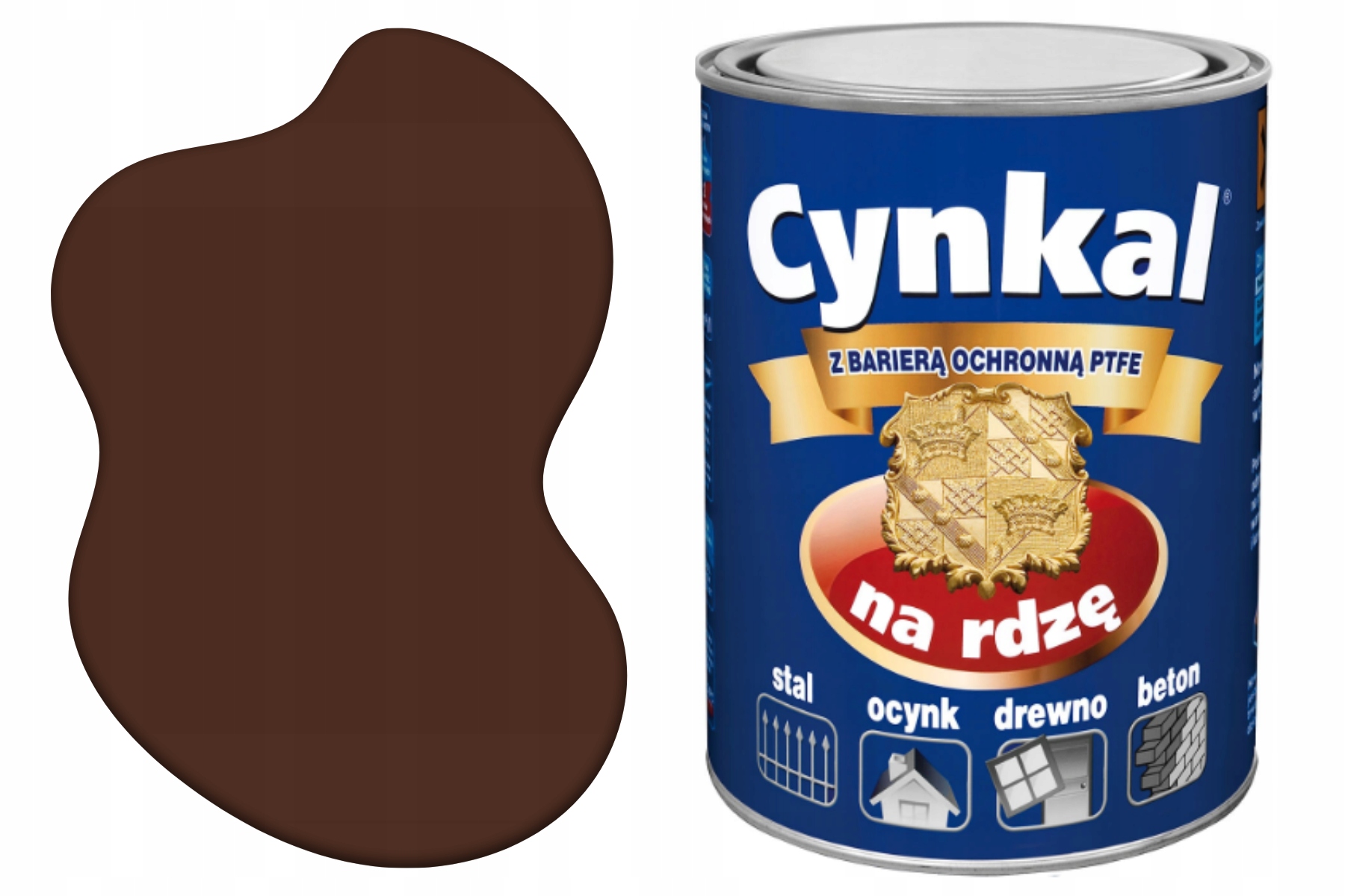 Cynkal gruntoemalia do metalu Brązowy Ral 8016 połysk 2,5L stal, żeliwo,