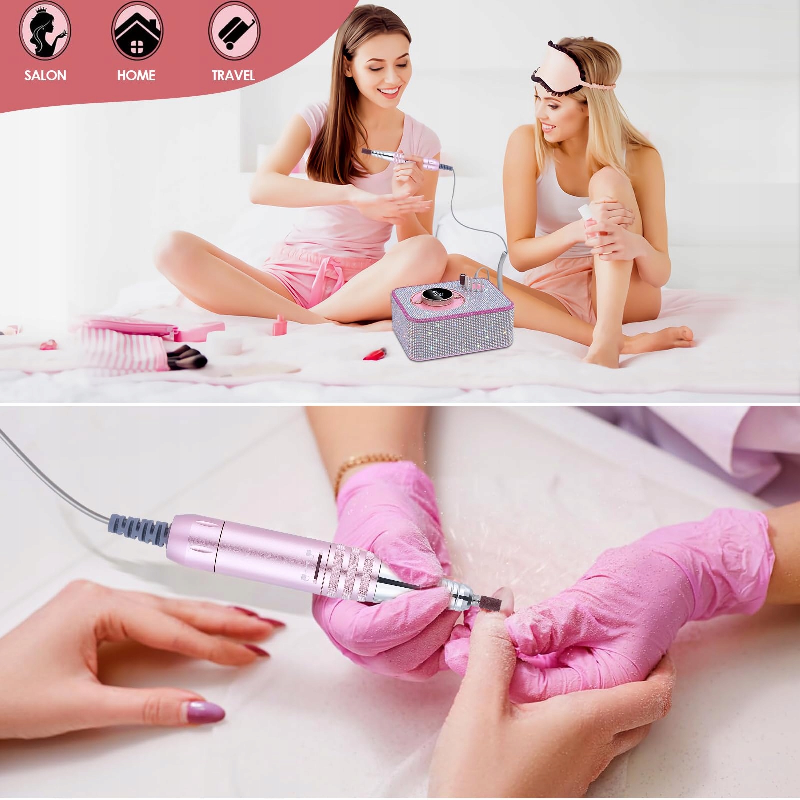 ANBEISTEE Profesjonalna Elektryczna Frezarka Do Paznokci 35000 RPM Zestaw — miniatura 5