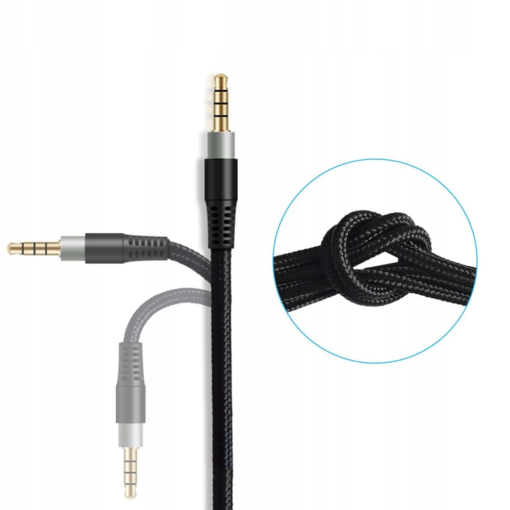 KABEL PRZEWÓD DO SŁUCHAWEK KINGSTON HYPERX CLOUD ALPHA SILVER 1,5 m + PILOT Model Cloud I Cloud II Stinger Alpha