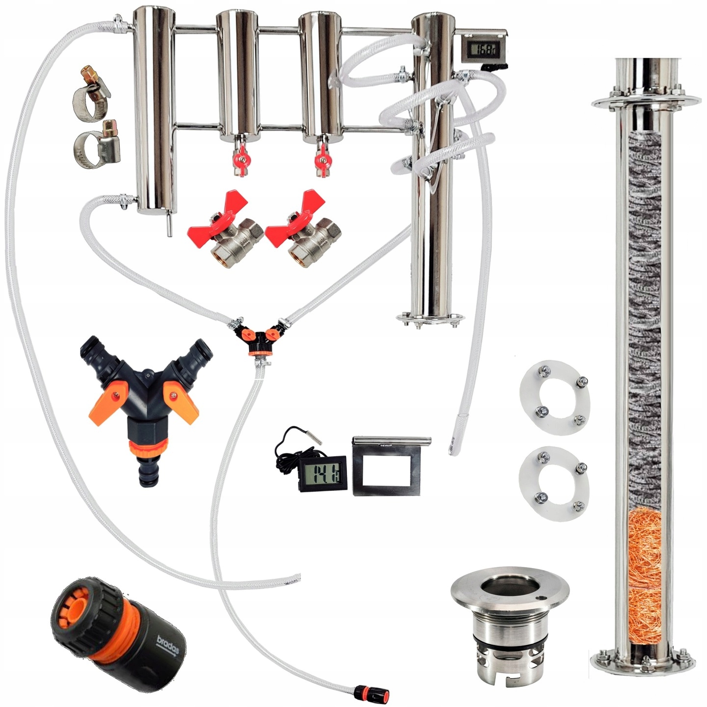 DESTYLATOR ELEKTRYCZNY KEG 50 30l ODSTOJNIKI 180CM Marka E-destylatory