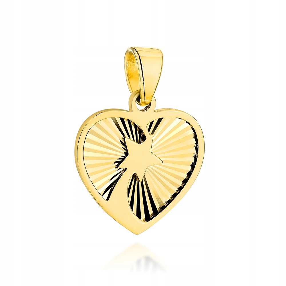 Zlatý přívěsek 585 diamantové Srdce s hvězdičkou 0.83 g uvnitř