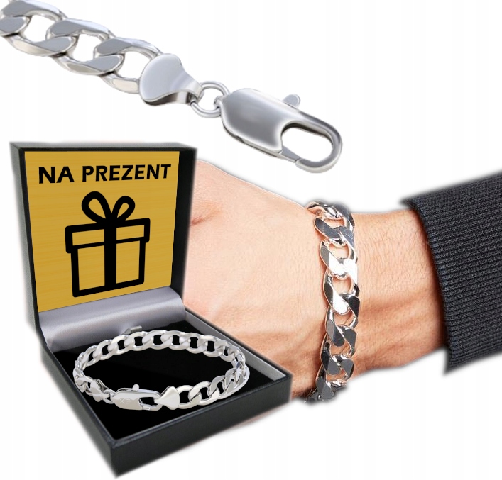 Stříbrný náramek Pánský Dárek Náramek Stříbro ryzost 925 5 mm/22 cm