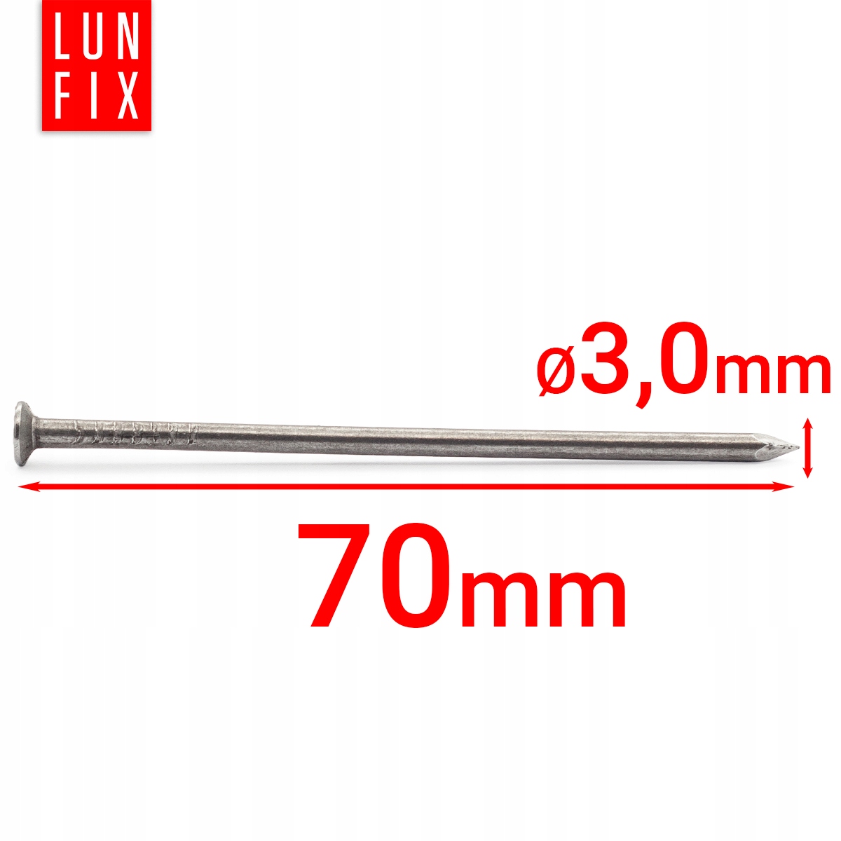 GWOŹDZIE BUDOWLANE czarne zwykłe 3,0x70, 5kg Stan opakowania oryginalne