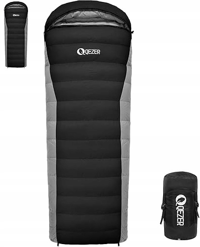 Qezer, Zimowy śpiwór prostokątny, lekki, dla dorosłych i dzieci K1027