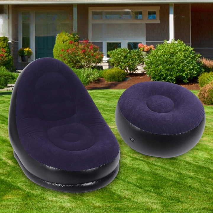 Lehátko Nafukovací Křeslo Nafukovací S Podnožkou A Taburetem Na Pláž Zahrada Léto 2024