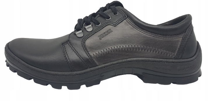 Trekingowe Buty Męskie r. 45 Półbuty Skóra Czarne Joker 192