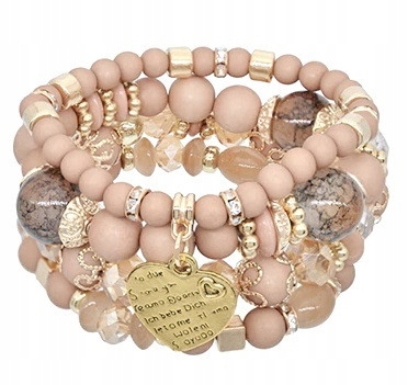 

Komplet bransoletka zawieszki charms serce nude