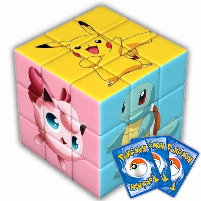 

30 Kart Pokemon Kostka 3x3 z postaciami Pikachu