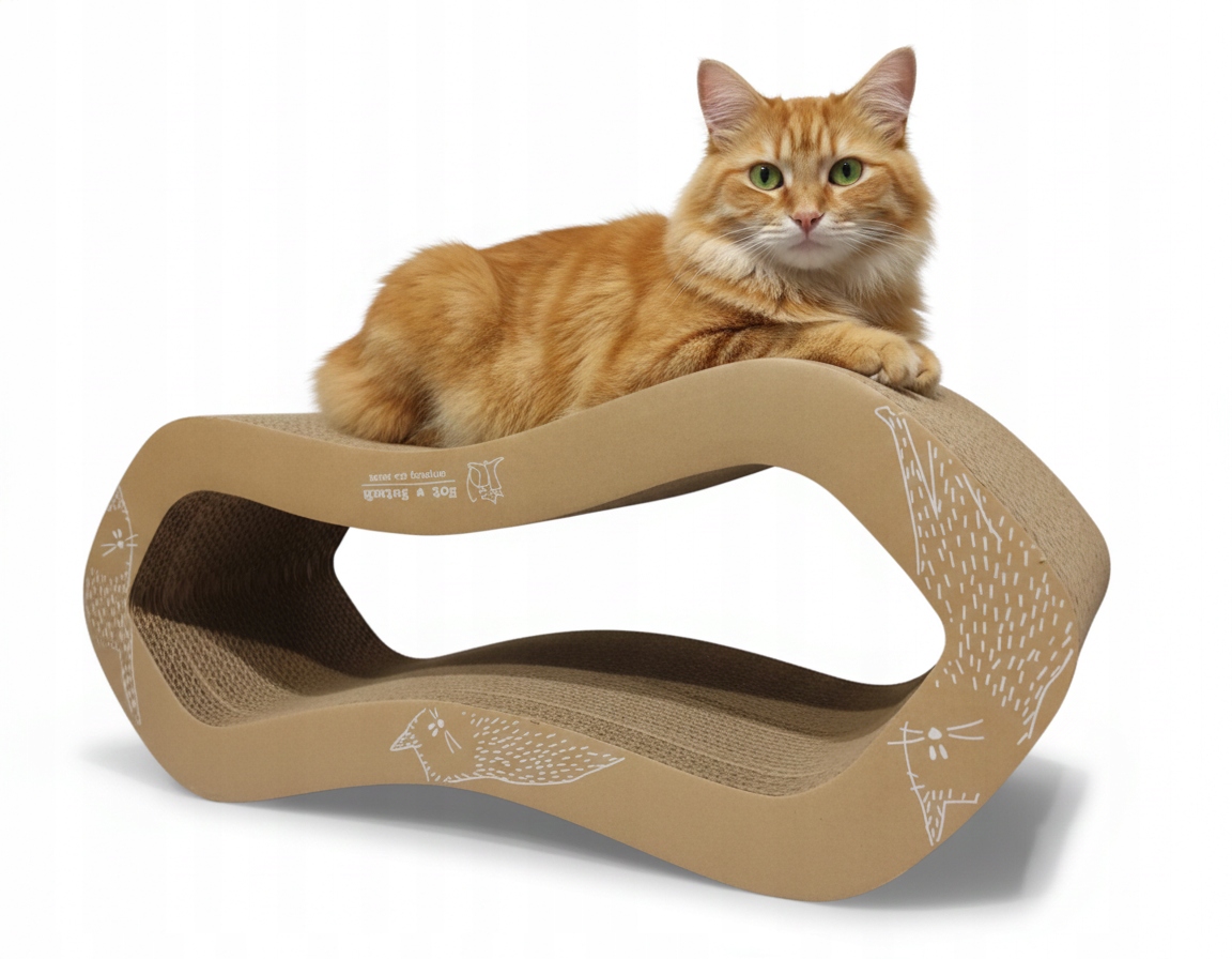 Drapak dla kota duży eko tekturowy gigant XL fala 68cm dwustronne legowisko