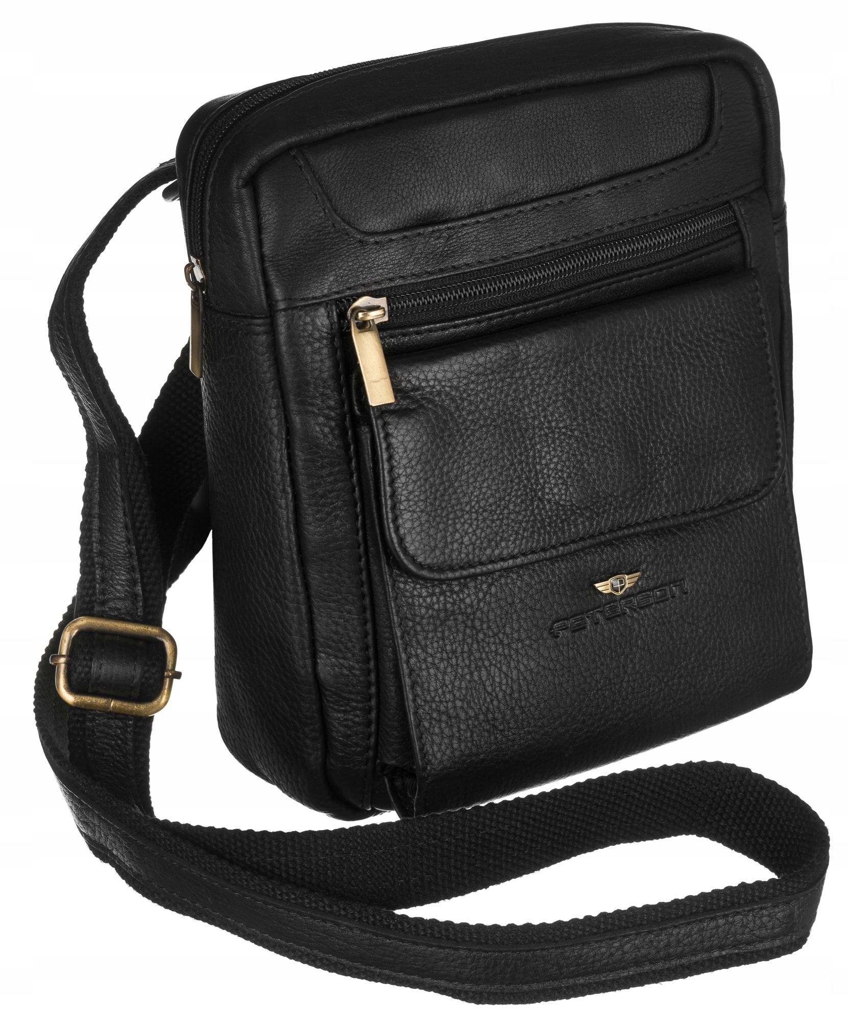 Peterson kabelka přes rameno přírodní kůže černá