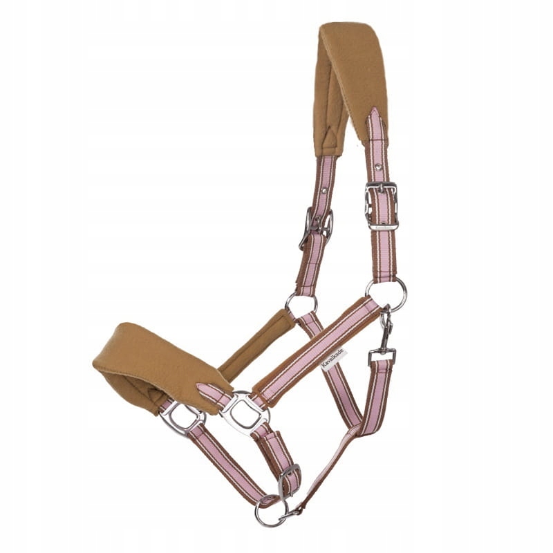 Kavalkade Kantar Fleece Brown/Rose/white Pony