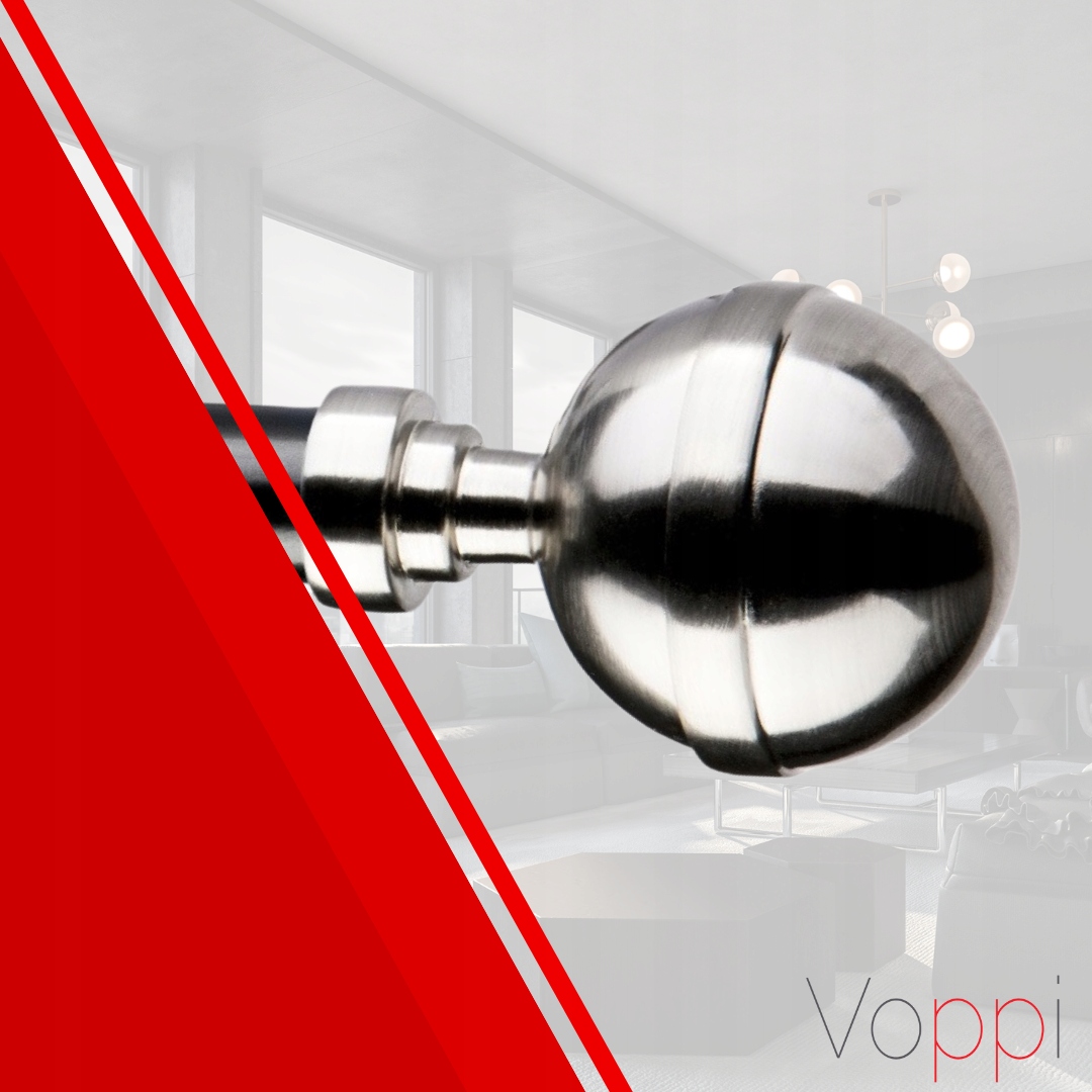 ZAKOŃCZENIE KULA MAX ZAŚLEPKA DO KARNISZA Ø25mm W KOLORZE STALI NIERDZEWNEJ Stan opakowania oryginalne