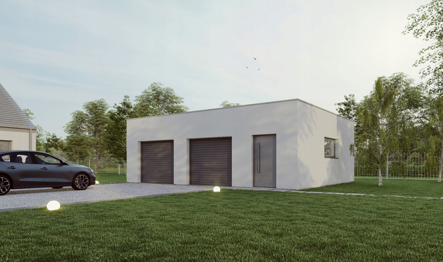 PROJEKT GARAŻU DWUSTANOWISKOWEGO G21 - modern 2