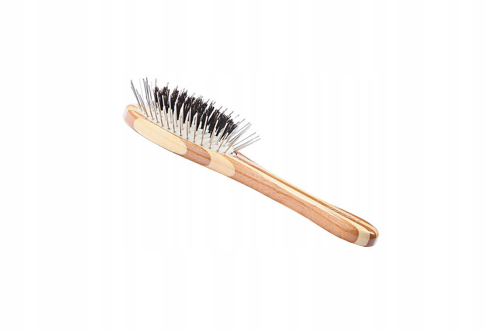 Levně Kartáč Hybrid Groomer Small Oval Brush bambusový, kovové piny a natur