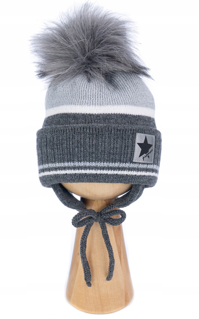 054 KOMPLET CZAPKA + SZALIK 2-3 LATA PODWóJNA POMPON Materiał dominujący akryl