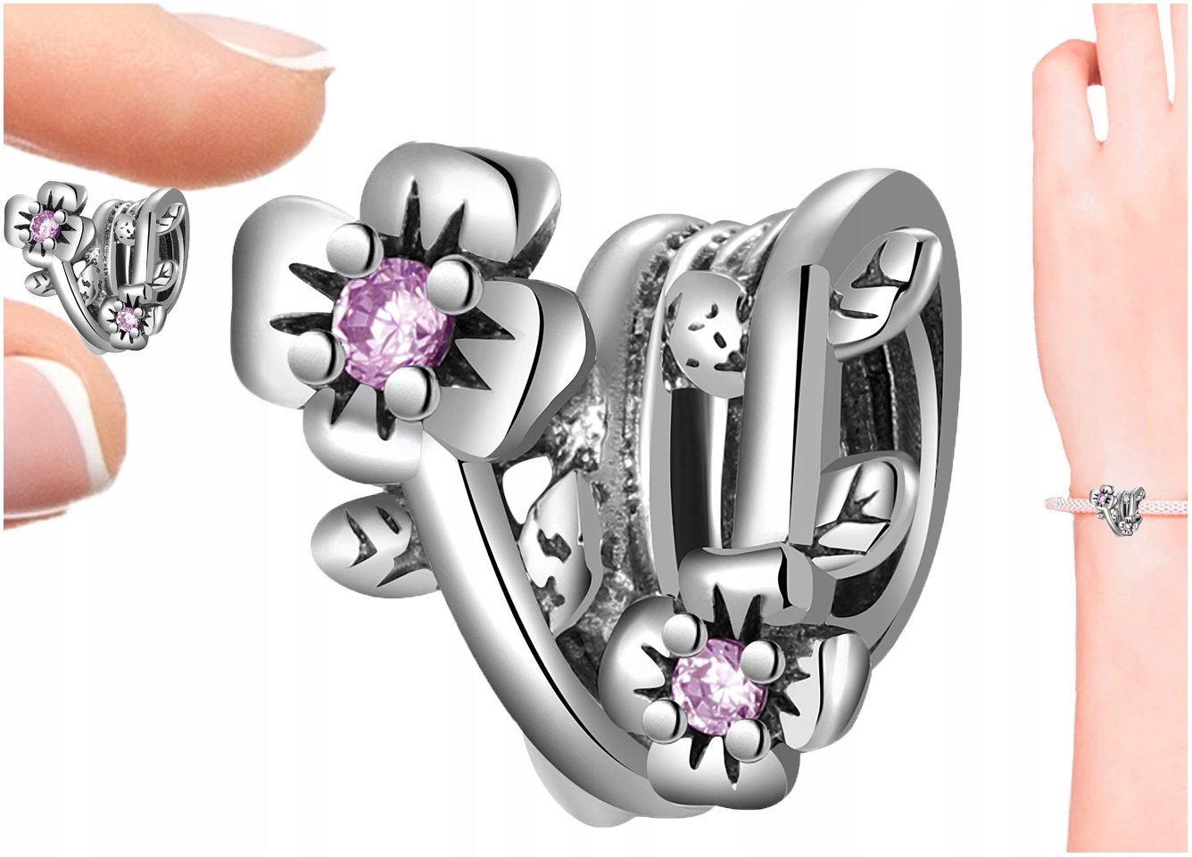 

Charms Kwiaty Charms Zawieszka Charms Srebro 925