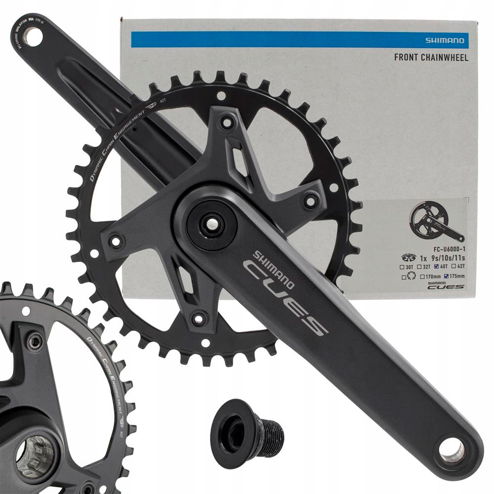 Mechanizm korbowy korba rowerowa Shimano Cues FC-U6000 1 x 9/10/11/rz 170mm