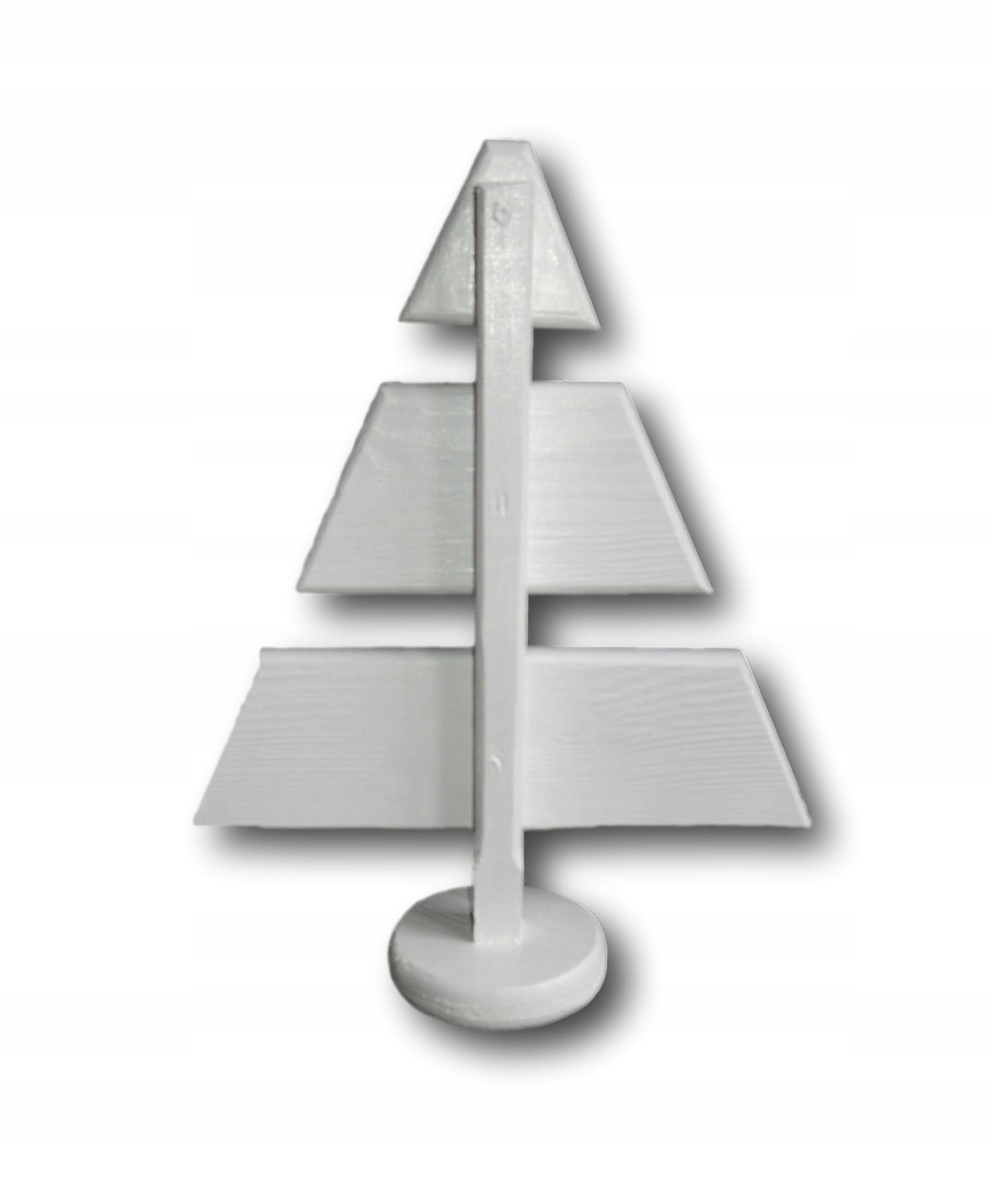 Biała CHOINKA DREWNIANA DREWNO STROIK OZDOBA 37 cm Wysokość Do 100 cm